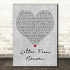 Tim Shetler Letter from Heaven Grey Heart Decorative Wall Art Gift Song Lyric Print