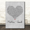 Christina Grimmie Feelin' Good Grey Heart Decorative Wall Art Gift Song Lyric Print