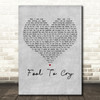 The Rolling Stones Fool To Cry Grey Heart Decorative Wall Art Gift Song Lyric Print