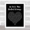 Brett Young In Case You Didn't Know Black Heart Song Lyric Quote Print