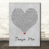 Chaka Demus & Pliers Tease Me Grey Heart Decorative Wall Art Gift Song Lyric Print