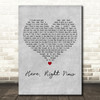 Joshua Radin Here, Right Now Grey Heart Decorative Wall Art Gift Song Lyric Print