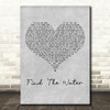 The Coronas Find The Water Grey Heart Decorative Wall Art Gift Song Lyric Print