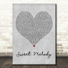 Little Mix Sweet Melody Grey Heart Decorative Wall Art Gift Song Lyric Print