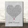 The Wanted Gold Forever Grey Heart Decorative Wall Art Gift Song Lyric Print