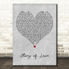 Bon Jovi Story of Love Grey Heart Decorative Wall Art Gift Song Lyric Print