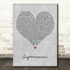 Karyn White Superwoman Grey Heart Decorative Wall Art Gift Song Lyric Print
