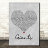 Dermot Kennedy Giants Grey Heart Decorative Wall Art Gift Song Lyric Print