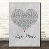 James Blunt Wise Men Grey Heart Decorative Wall Art Gift Song Lyric Print