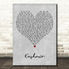 Led Zeppelin Kashmir Grey Heart Decorative Wall Art Gift Song Lyric Print