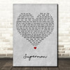 Black Lace Superman Grey Heart Decorative Wall Art Gift Song Lyric Print