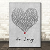 Diplo & Cam So Long Grey Heart Decorative Wall Art Gift Song Lyric Print
