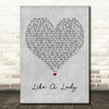 Lady A Like A Lady Grey Heart Decorative Wall Art Gift Song Lyric Print