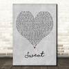 Inner Circle Sweat Grey Heart Decorative Wall Art Gift Song Lyric Print