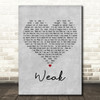 Skunk Anansie Weak Grey Heart Decorative Wall Art Gift Song Lyric Print