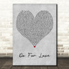 2Pac Do For Love Grey Heart Decorative Wall Art Gift Song Lyric Print