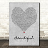 Eminem Beautiful Grey Heart Decorative Wall Art Gift Song Lyric Print