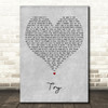 Rick Astley Try Grey Heart Decorative Wall Art Gift Song Lyric Print