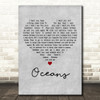 Seafret Oceans Grey Heart Decorative Wall Art Gift Song Lyric Print