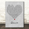 Apollo Dance Grey Heart Decorative Wall Art Gift Song Lyric Print
