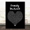 Pink Family Portrait Black Heart Song Lyric Quote Print