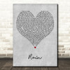 Madonna Rain Grey Heart Decorative Wall Art Gift Song Lyric Print