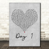 HONNE Day 1 Grey Heart Decorative Wall Art Gift Song Lyric Print
