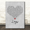 ZZ Top Legs Grey Heart Decorative Wall Art Gift Song Lyric Print