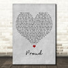 JLS Proud Grey Heart Decorative Wall Art Gift Song Lyric Print