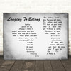 Eddie Vedder Longing To Belong Man Lady Couple Grey Decorative Wall Art Gift Song Lyric Print