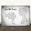 Elvis Presley Love Me Tender Man Lady Couple Grey Decorative Wall Art Gift Song Lyric Print