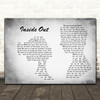 Zedd and Griff Inside Out Man Lady Couple Grey Decorative Wall Art Gift Song Lyric Print