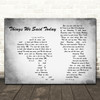 The Beatles Things We Said Today Man Lady Couple Grey Decorative Gift Song Lyric Print