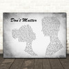 Akon Dont Matter Man Lady Couple Grey Decorative Wall Art Gift Song Lyric Print