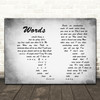 Bee Gees Words Man Lady Couple Grey Decorative Wall Art Gift Song Lyric Print