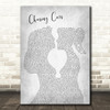 Snow Patrol Chasing Cars Lesbian Women Gay Brides Couple Wedding Grey Song Lyric Print