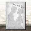 Donna Taggart Jealous of the Angels Man Lady Bride Groom Wedding Grey Song Lyric Print