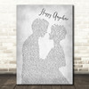 Blake Shelton Happy Anywhere Man Lady Bride Groom Wedding Grey Song Lyric Print