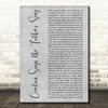 Keith & Kristyn Getty Creation Sings the Fathers Song Grey Rustic Script Wall Art Song Lyric Print