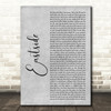benny blanco, Halsey & Khalid Eastside Grey Rustic Script Decorative Wall Art Gift Song Lyric Print