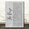 Josh Groban feat. Charlotte Church The Prayer Grey Rustic Script Wall Art Gift Song Lyric Print