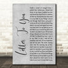 Bruce Springsteen Letter To You Grey Rustic Script Decorative Wall Art Gift Song Lyric Print