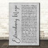 Ben Rector Extraordinary Magic Grey Rustic Script Decorative Wall Art Gift Song Lyric Print