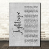 The Greatest Showman Tightrope Grey Rustic Script Decorative Wall Art Gift Song Lyric Print