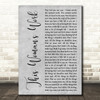 Kate Bush This Woman's Work Grey Rustic Script Decorative Wall Art Gift Song Lyric Print