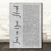 Tori Amos Tear in Your Hand Grey Rustic Script Decorative Wall Art Gift Song Lyric Print