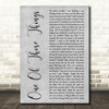 Dexys Midnight Runners One Of Those Things Grey Rustic Script Wall Art Song Lyric Print