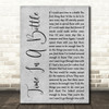 Jim Croce Time In A Bottle Grey Rustic Script Decorative Wall Art Gift Song Lyric Print