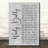 Sam The Sham And The Pharaohs Wooly Bully Grey Rustic Script Wall Art Song Lyric Print