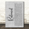 Big Daddy Weave Redeemed Grey Rustic Script Decorative Wall Art Gift Song Lyric Print